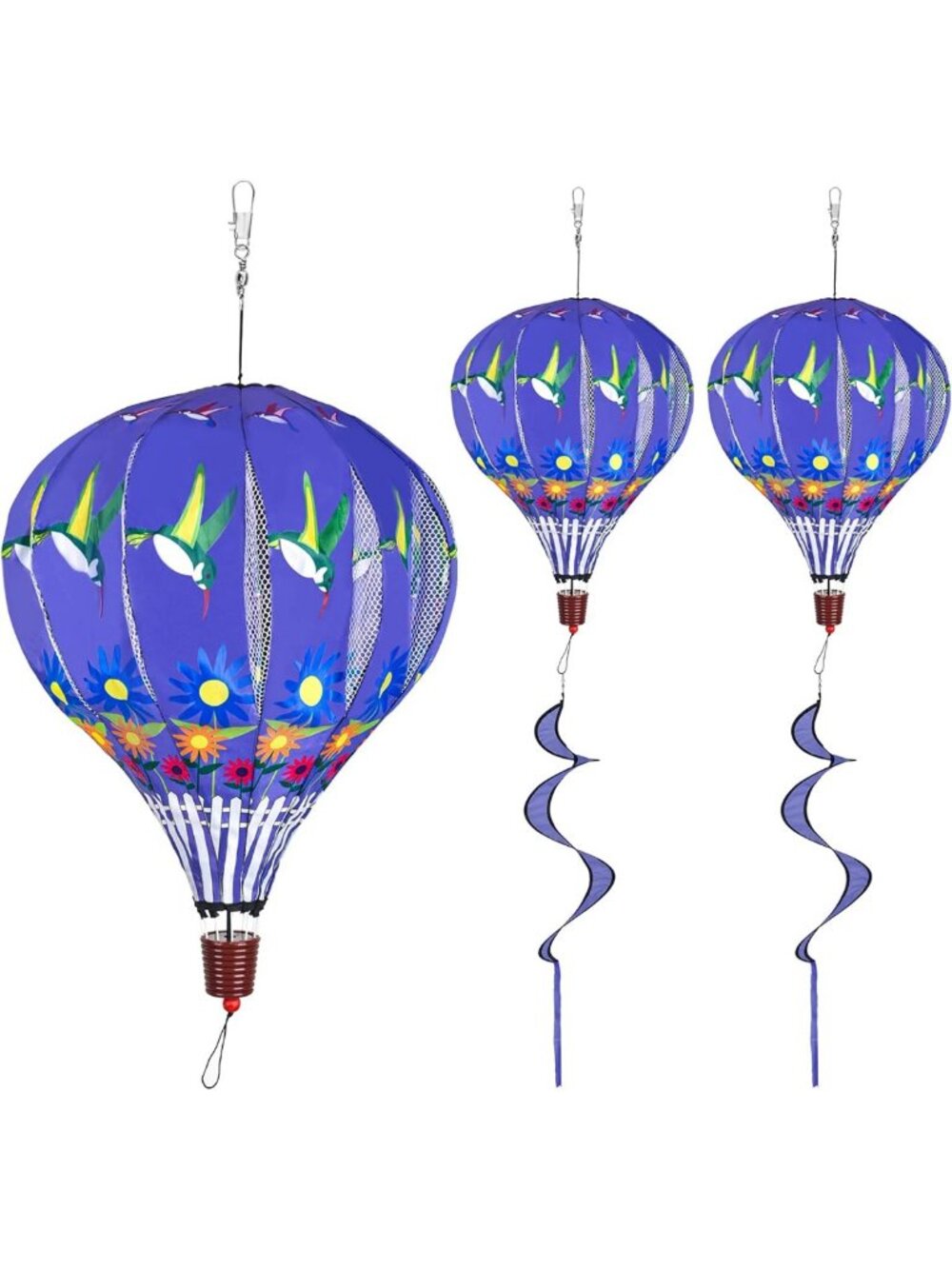 Large Hot Air Balloon Garden Wind Spinners - Colorful Whirligigs for Outdoor